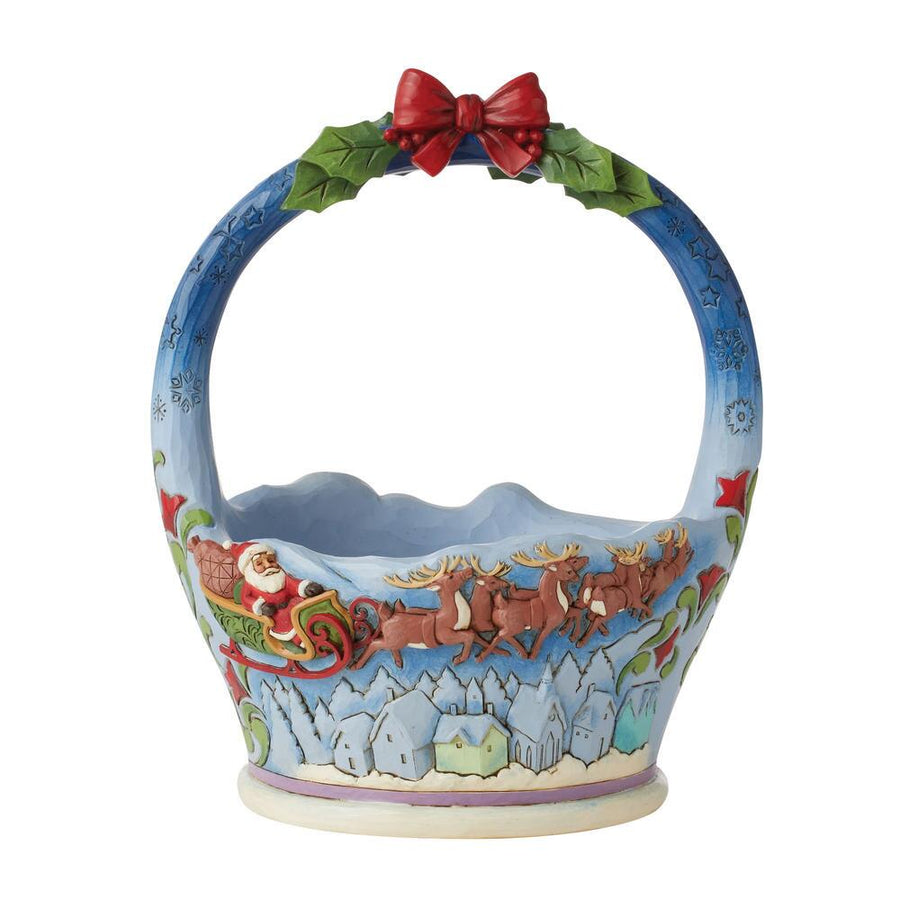 Jim Shore Heartwood Creek: Christmas Basket Scene Figurine sparkle-castle