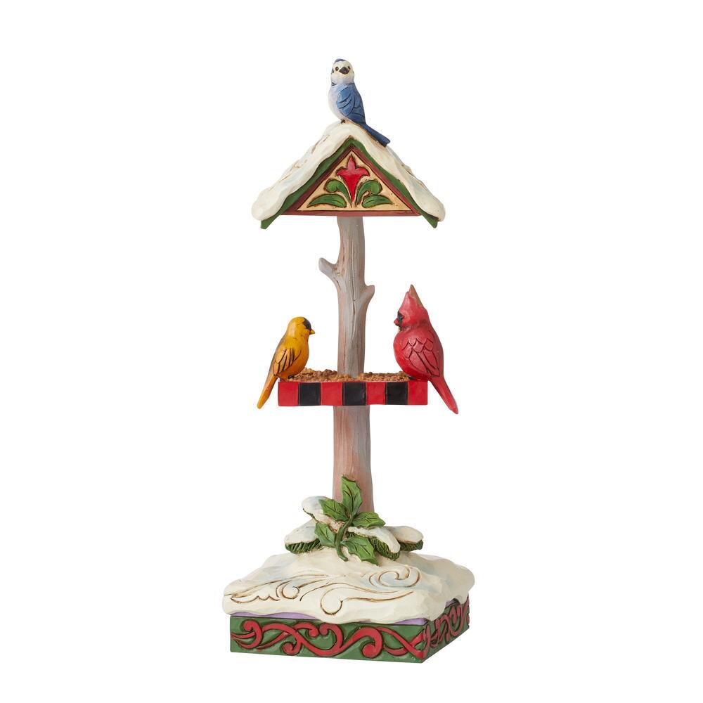 Jim Shore Heartwood Creek: Christmas Bird Feeder Figurine sparkle-castle