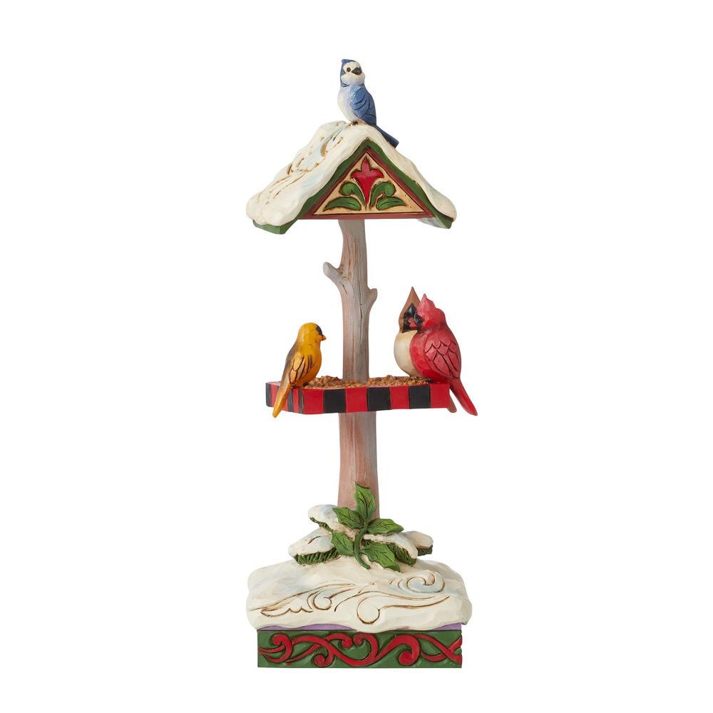 Jim Shore Heartwood Creek: Christmas Bird Feeder Figurine sparkle-castle