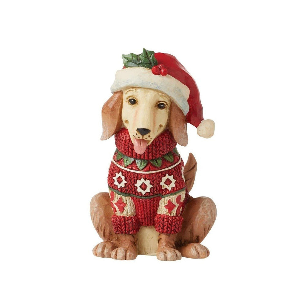 Jim Shore Heartwood Creek: Christmas Dog Miniature Figurine sparkle-castle