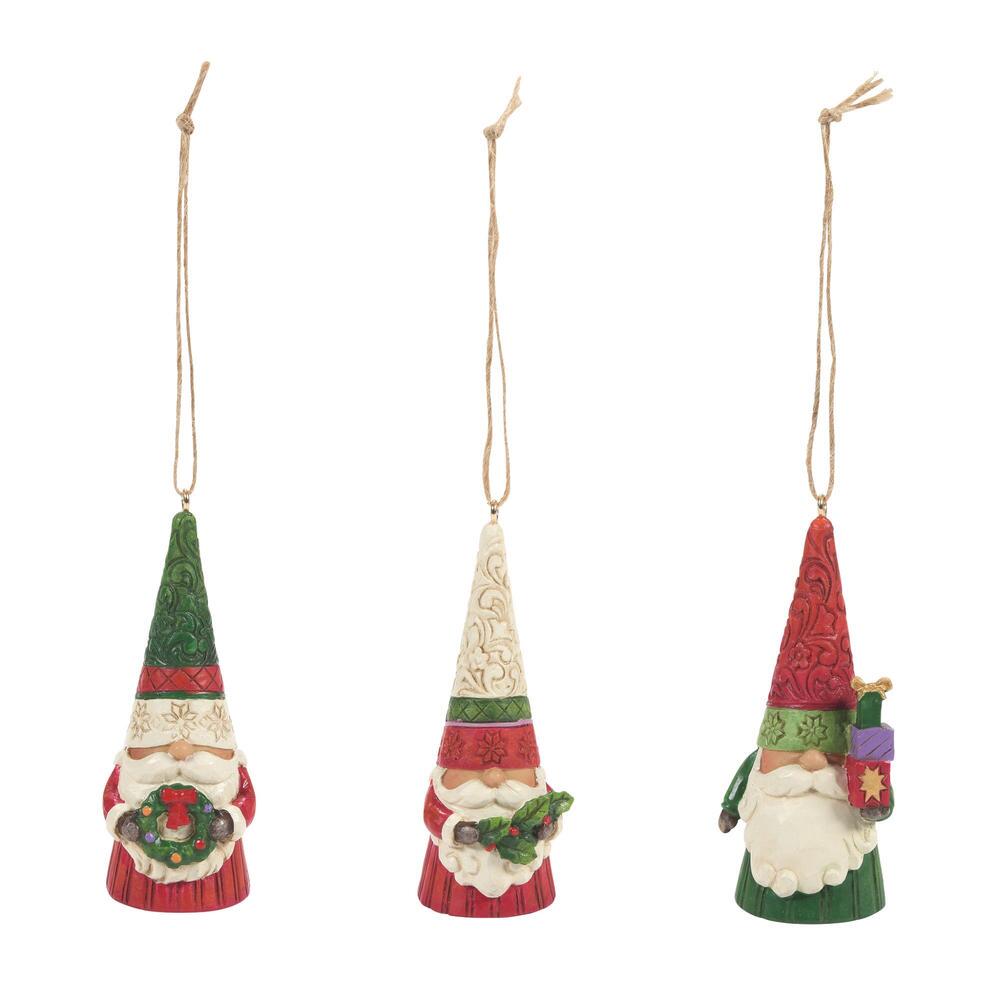 Jim Shore Heartwood Creek: Christmas Gnome Hanging Ornaments, Set sparkle-castle