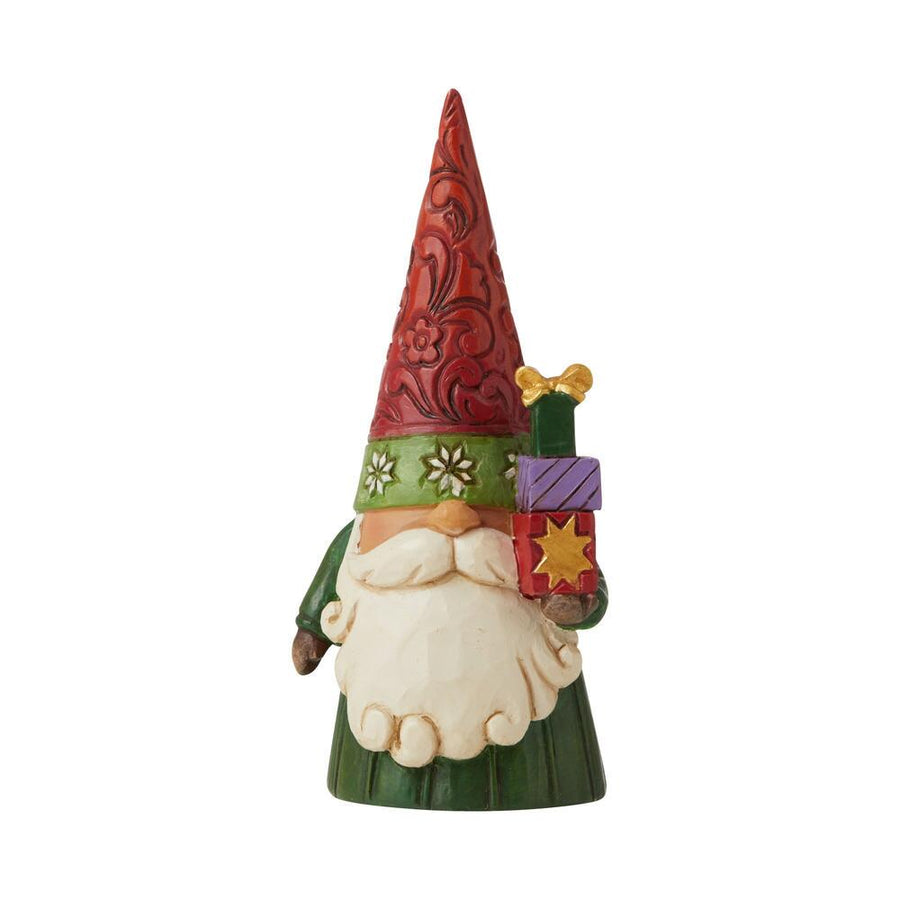 Jim Shore Heartwood Creek: Christmas Gnome Holding Gifts Figurine sparkle-castle