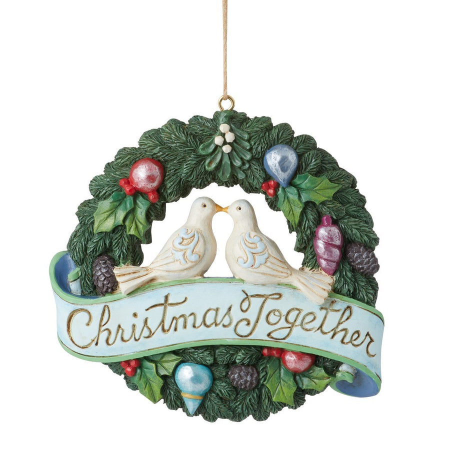 Jim Shore Heartwood Creek: Christmas Together Wreath Hanging Ornament sparkle-castle