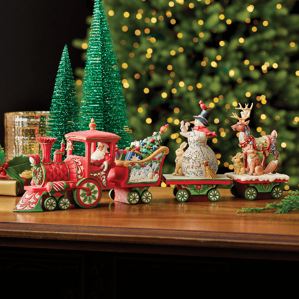 Jim Shore Heartwood Creek: Christmas Train Bundle, Set of 4 sparkle-castle