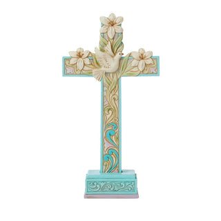 Jim Shore Heartwood Creek: Cross Lilies Dove Figurine sparkle-castle