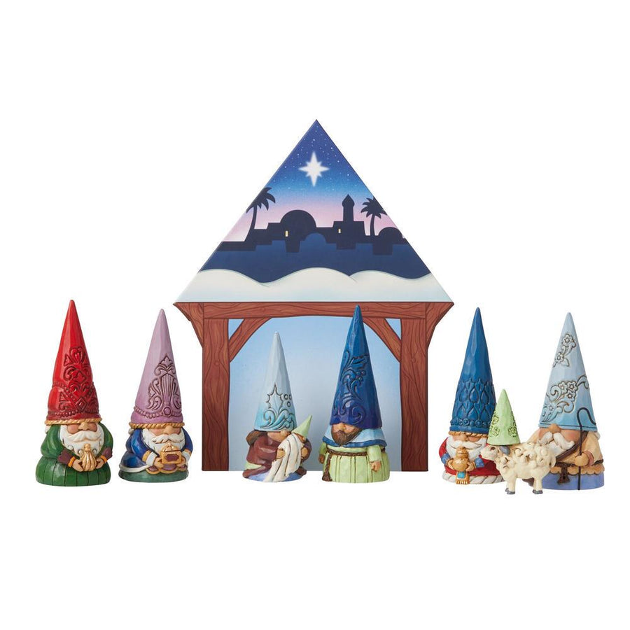 Jim Shore Heartwood Creek: Gnome Christmas Pageant Figurines, Set sparkle-castle