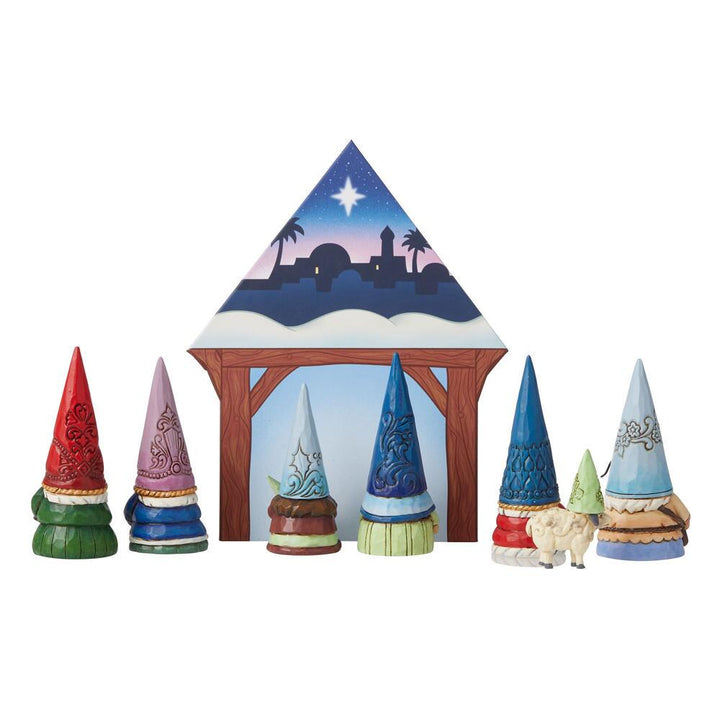 Jim Shore Heartwood Creek: Gnome Christmas Pageant Figurines, Set sparkle-castle
