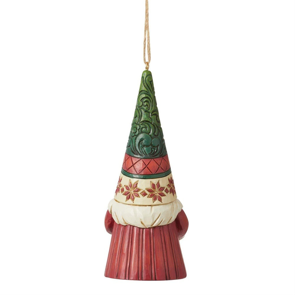 Jim Shore Heartwood Creek: Gnome Holding Wreath Hanging Ornament sparkle-castle
