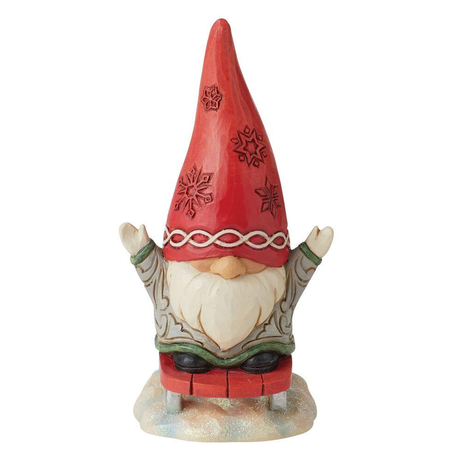 Jim Shore Heartwood Creek: Gnome Sledding Figurine sparkle-castle