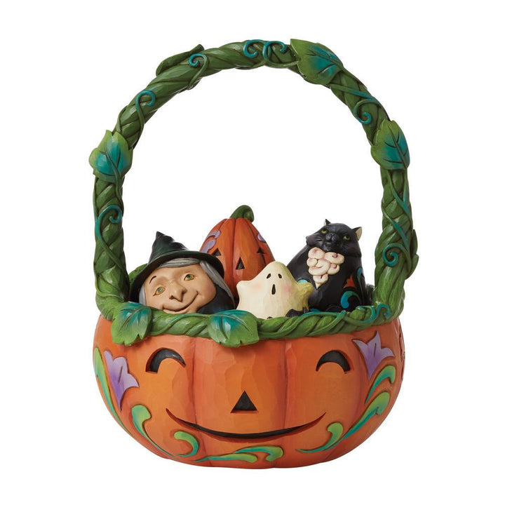 Jim Shore Heartwood Creek: Halloween Basket Minis Figurine, Set sparkle-castle
