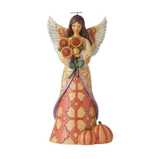 Jim Shore Heartwood Creek: Harvest Angel Sunflowers Figurine sparkle-castle