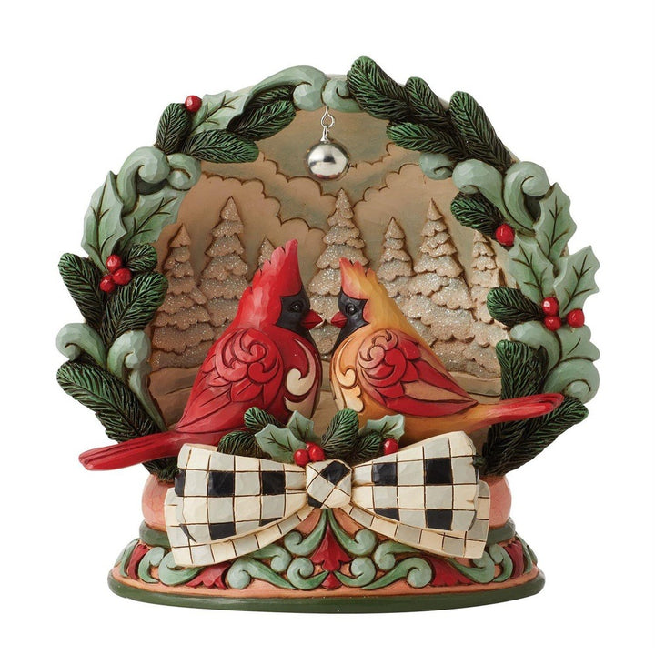 Jim Shore Heartwood Creek: Highland Glen Cardinals in Lighted Diorama Figurine sparkle-castle