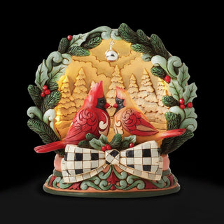 Jim Shore Heartwood Creek: Highland Glen Cardinals in Lighted Diorama Figurine sparkle-castle