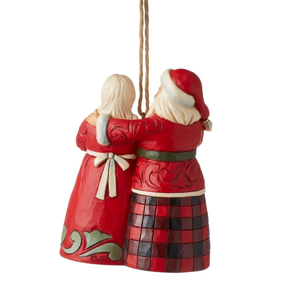 Jim Shore Heartwood Creek: Highland Glen Santa and Mrs. Claus Hanging Ornament sparkle-castle