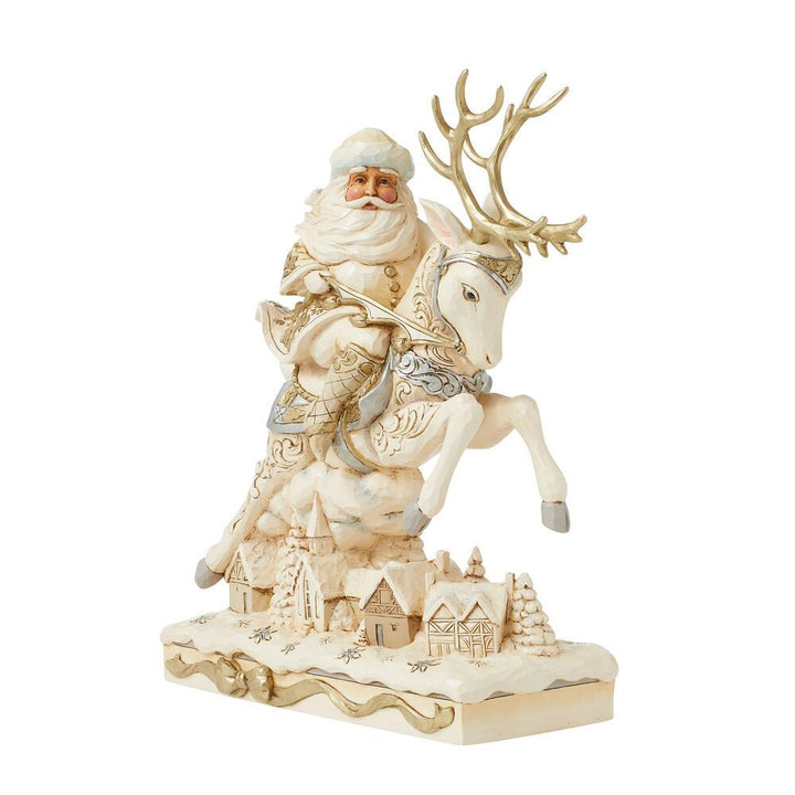 Jim Shore Heartwood Creek: Holiday Lustre Santa Reindeer Figurine sparkle-castle