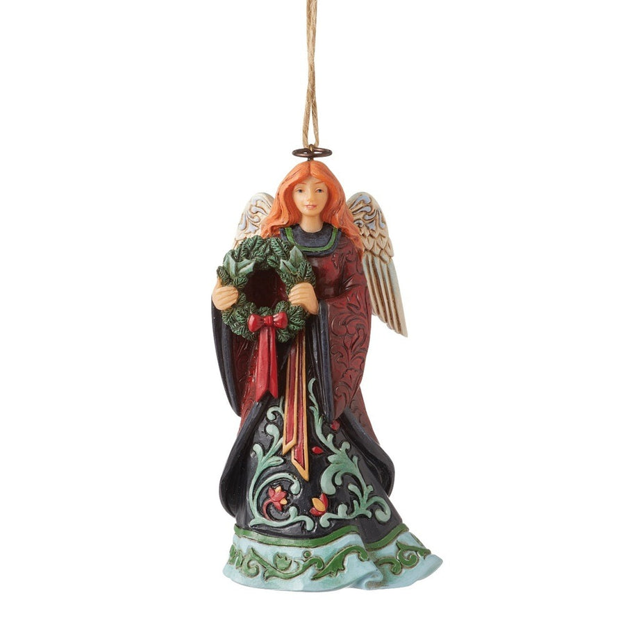 Jim Shore Heartwood Creek: Holiday Manor Christmas Angel Hanging Ornament sparkle-castle