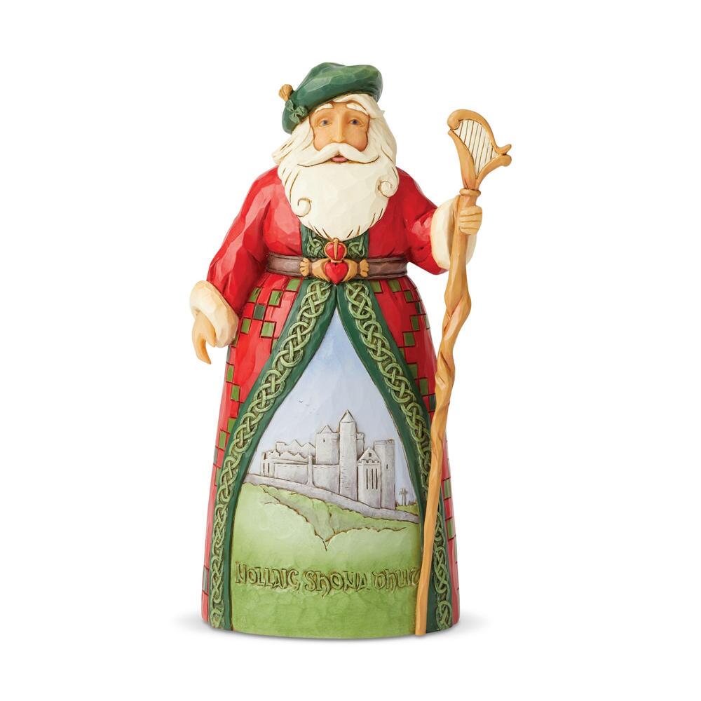 Jim Shore Heartwood Creek: Irish Santa Figurine sparkle-castle
