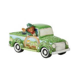 Jim Shore Heartwood Creek: Leprechaun Green Truck Figurine sparkle-castle