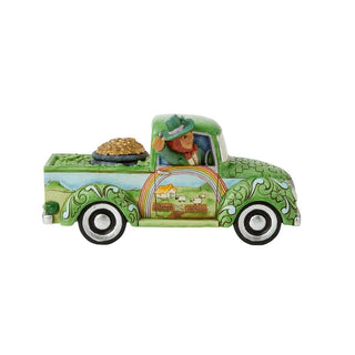 Jim Shore Heartwood Creek: Leprechaun Green Truck Figurine sparkle-castle