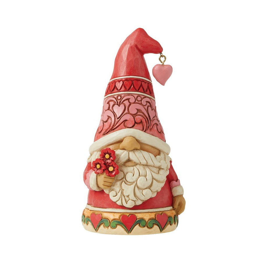 Jim Shore Heartwood Creek: Love Gnome Red Hearts Hat Figurine sparkle-castle