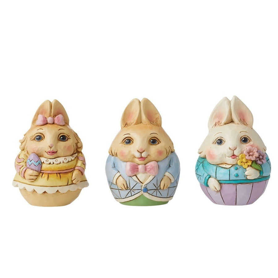 Jim Shore Heartwood Creek: Mini Bunny Easter Egg Figurines, Set of 3 sparkle-castle