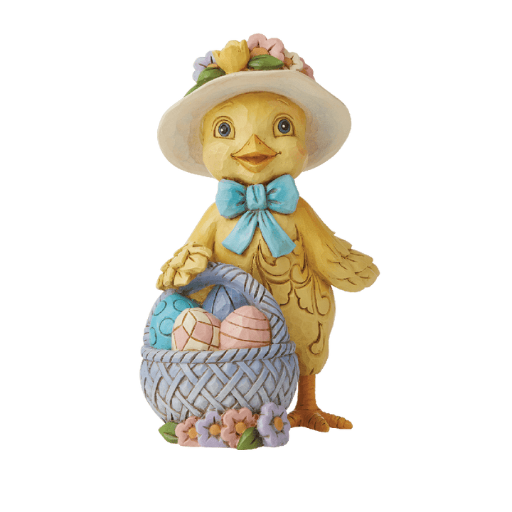 Jim Shore Heartwood Creek: Mini Chick Easter Basket Figurine sparkle-castle