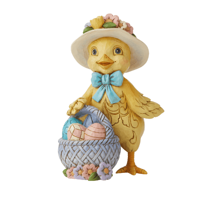 Jim Shore Heartwood Creek: Mini Chick Easter Basket Figurine sparkle-castle