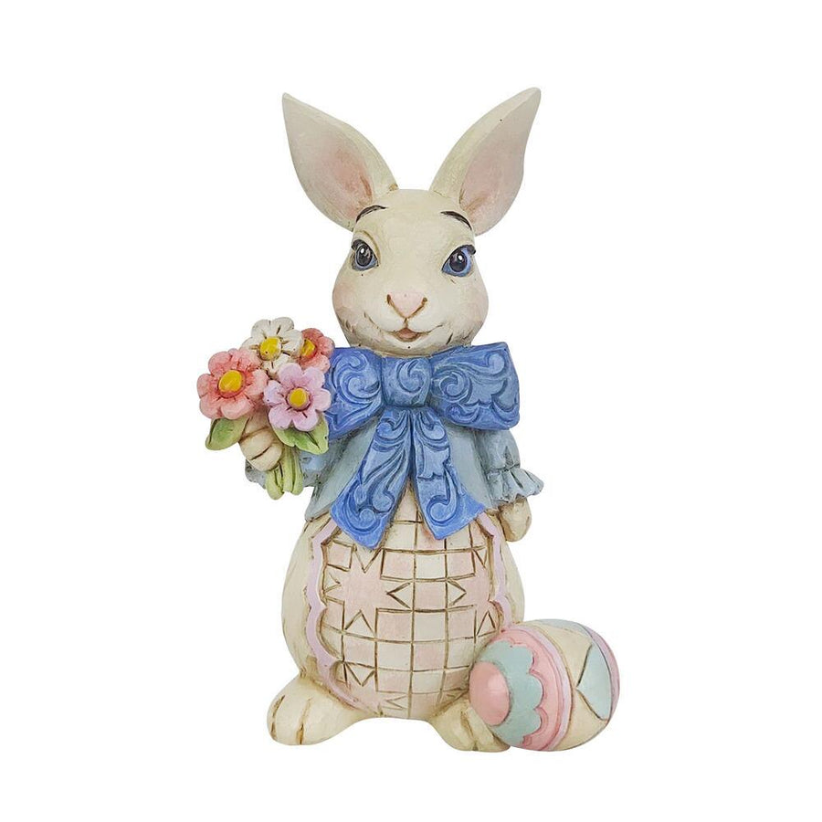 Jim Shore Heartwood Creek: Mini Easter Bunny Big Bow Figurine sparkle-castle
