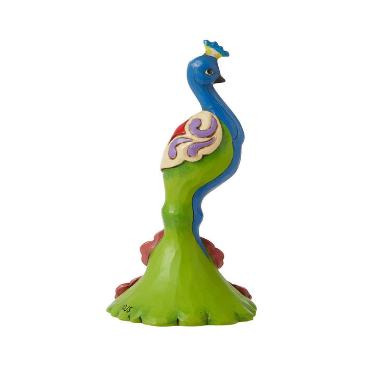 Jim Shore Heartwood Creek: Mini Peacock Figurine sparkle-castle
