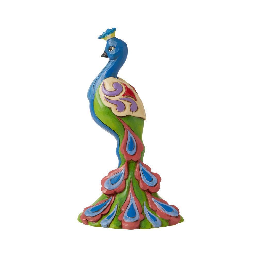 Jim Shore Heartwood Creek: Mini Peacock Figurine sparkle-castle