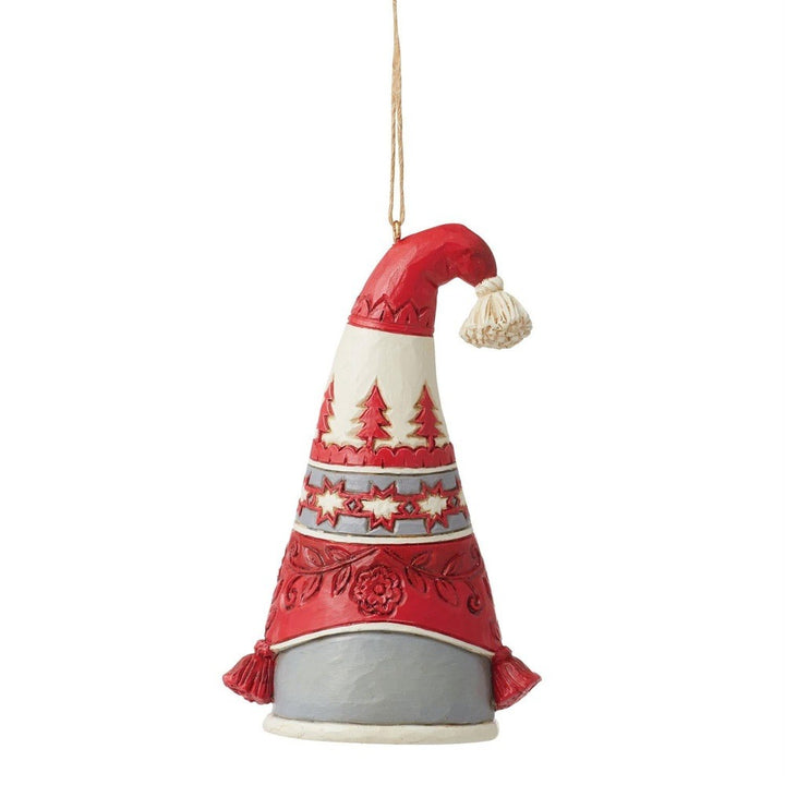 Jim Shore Heartwood Creek: Nordic Noel Gnome In Flaps Hat Hanging Ornament sparkle-castle