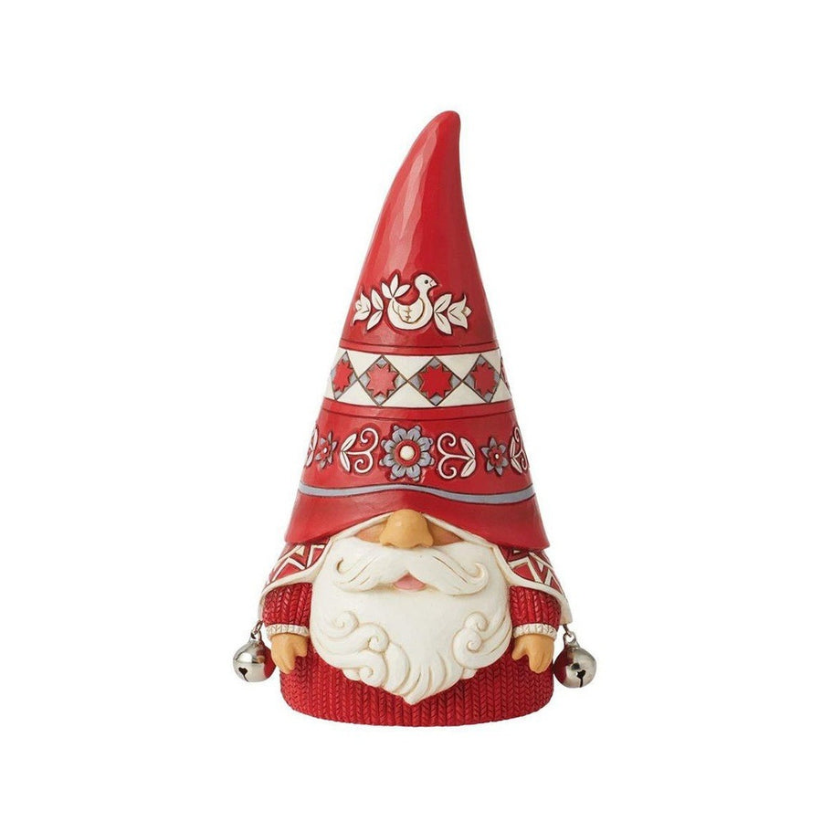 Jim Shore Heartwood Creek: Nordic Noel Gnome with Jingle Bells Figurine sparkle-castle