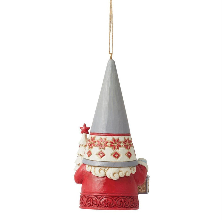 Jim Shore Heartwood Creek: Nordic Noel Gnome with Tree Hanging Ornament sparkle-castle