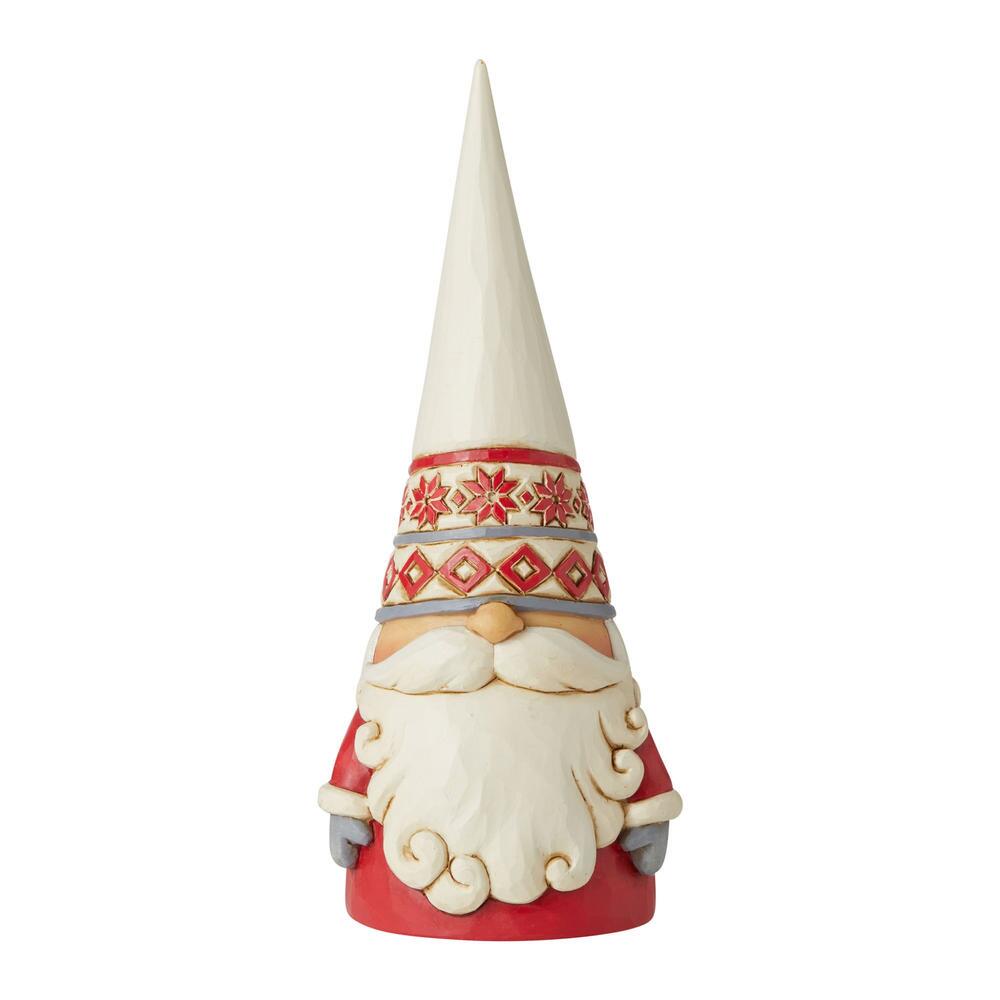 Jim Shore Heartwood Creek: Nordic Noel White Snowflake Hat Gnome Figurine sparkle-castle