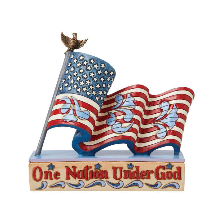 Jim Shore Heartwood Creek: Patriotic One Nation Flag Figurine sparkle-castle