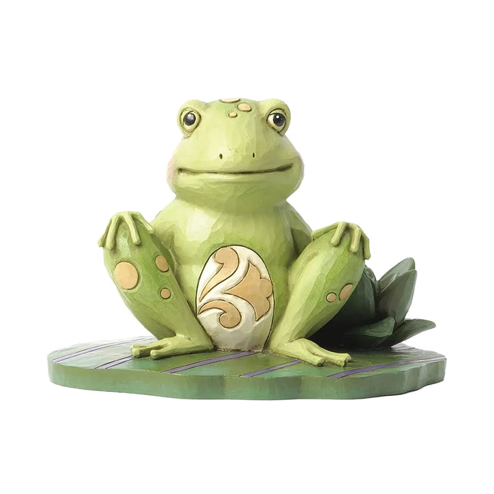 Jim Shore Heartwood Creek: Pint Sized Frog Lily Pad Figurine sparkle-castle