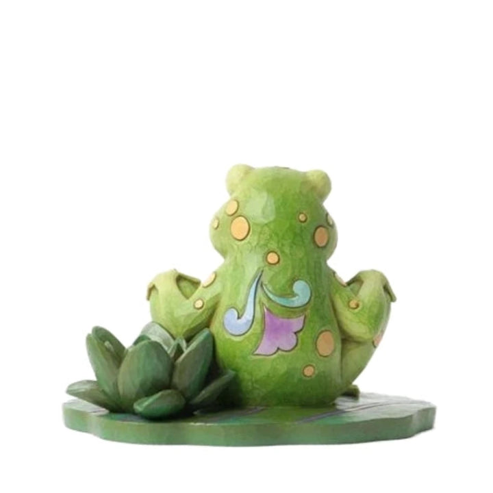 Jim Shore Heartwood Creek: Pint Sized Frog Lily Pad Figurine sparkle-castle