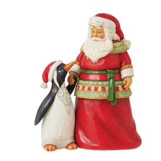 Jim Shore Heartwood Creek: Pint Sized Santa with Penguin Figurine sparkle-castle