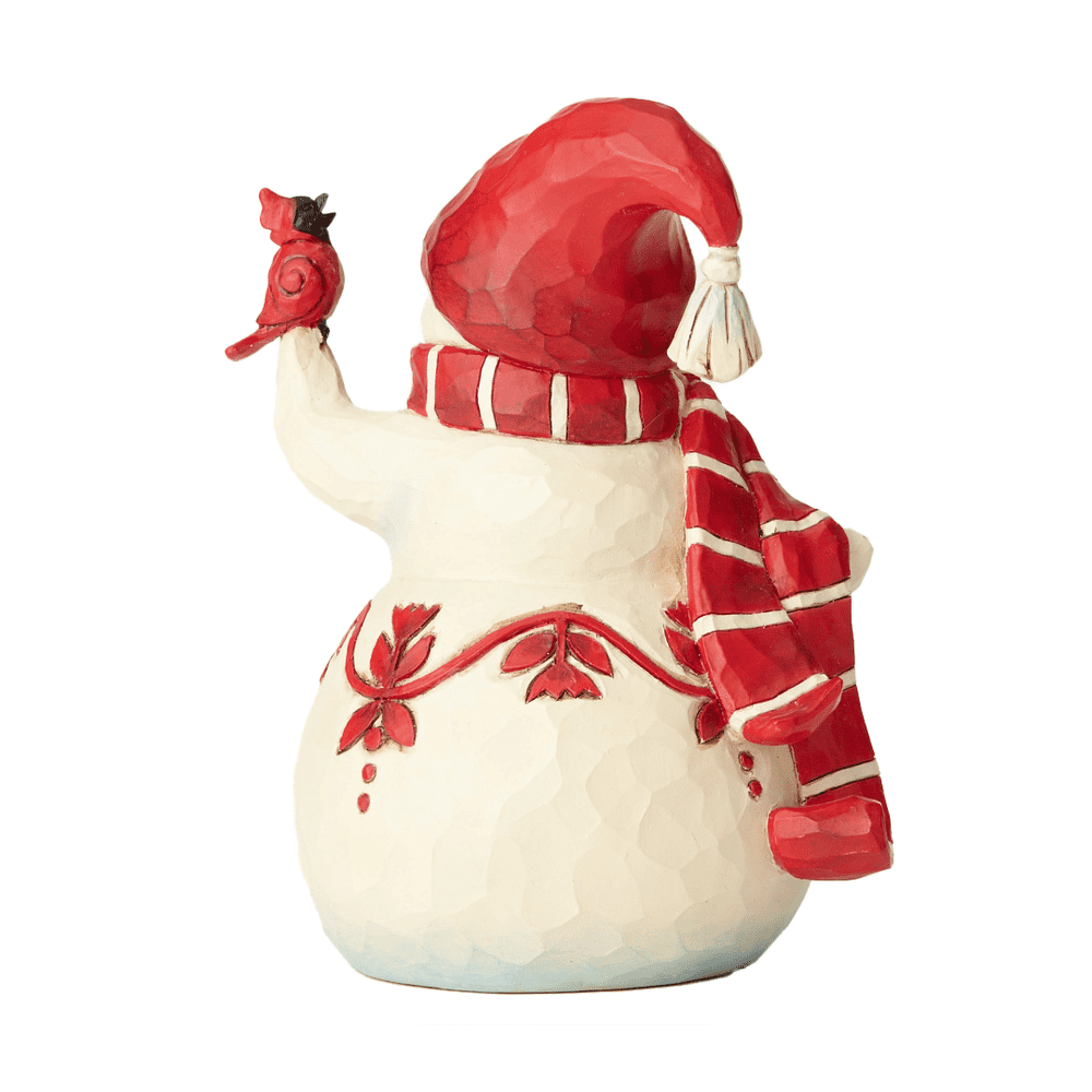 Muñeco de nieve de Heartwood Creek de Jim Shore con cardenal