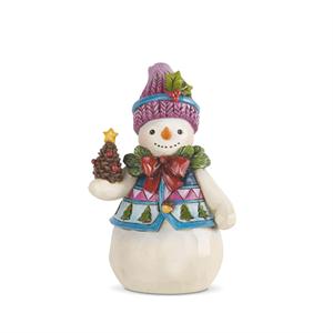 Jim Shore Heartwood Creek: Pint Sized Snowman with Pinecone Figurine sparkle-castle