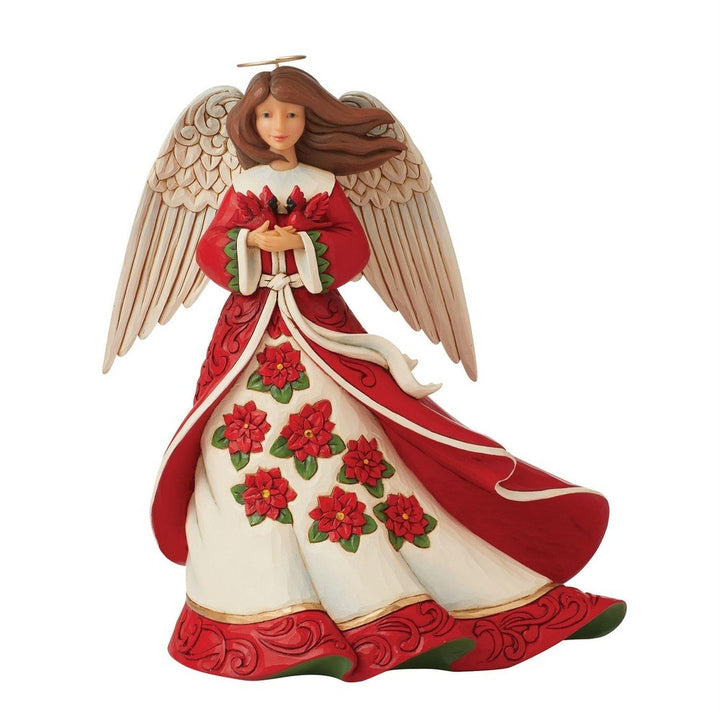 Jim Shore Heartwood Creek: Red Christmas Angel Figurine sparkle-castle