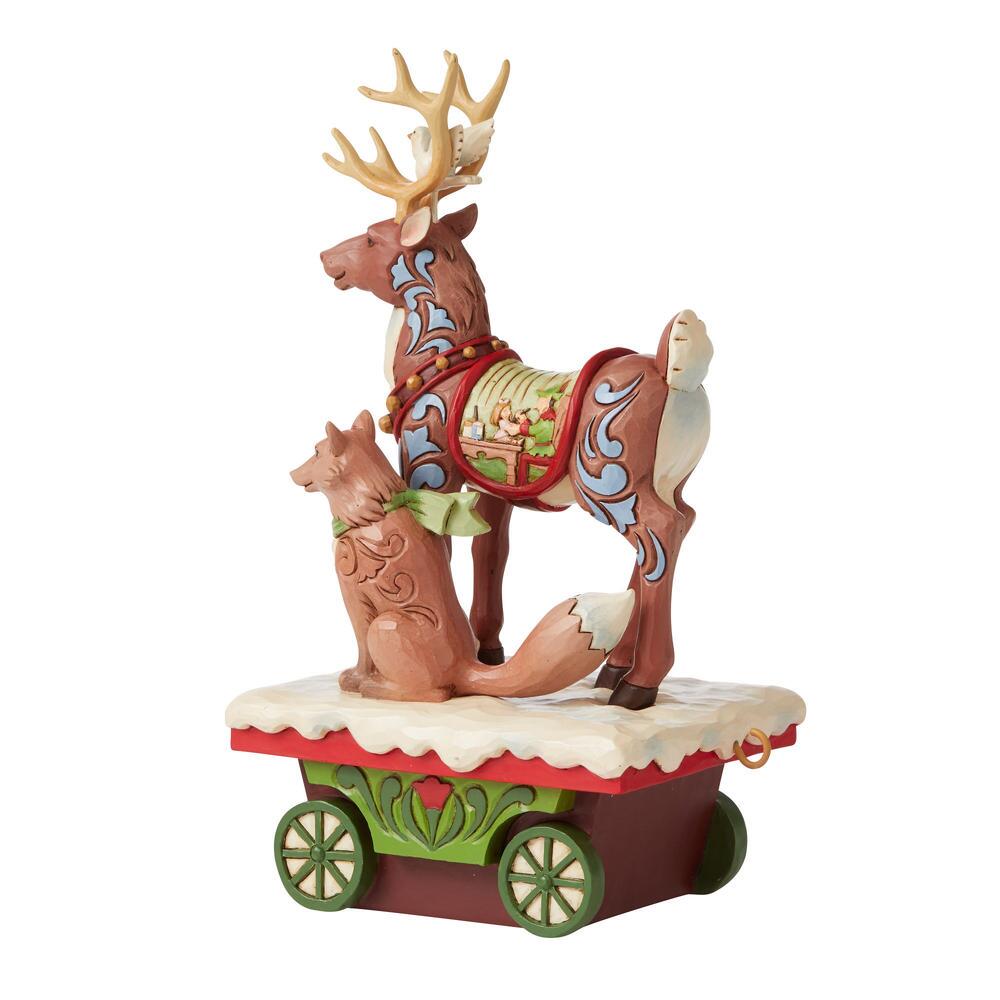Jim Shore Heartwood Creek: Reindeer Animals Train Car Figurine sparkle-castle