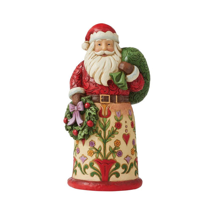 Jim Shore Heartwood Creek: Santa Holding Wreath Bag Figurine sparkle-castle