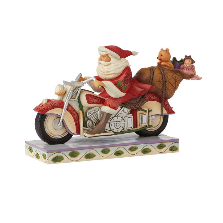 Jim Shore Heartwood Creek: Santa Riding Motorcycle Figurine sparkle-castle