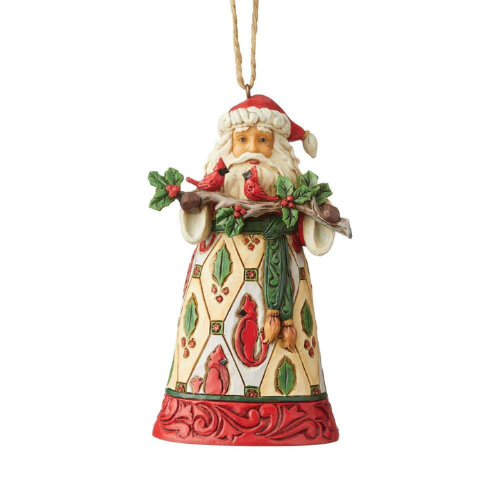 Jim Shore Heartwood Creek: Santa Cardinals Hanging Ornament sparkle-castle