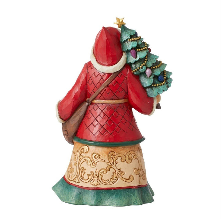 Jim Shore Heartwood Creek: Santa with Tree and Toy Bag Figurine sparkle-castle