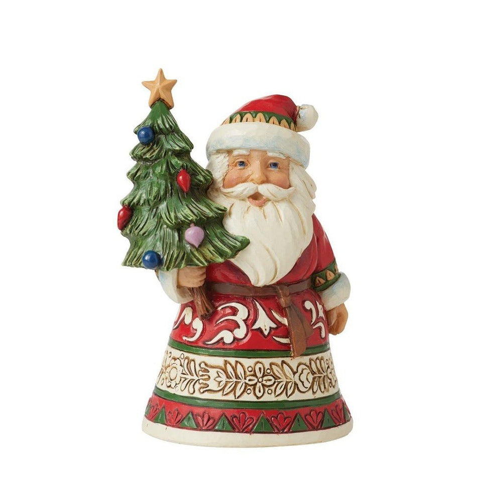 Jim Shore Heartwood Creek: Santa with Tree Miniature Figurine sparkle-castle