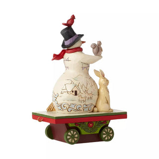 Jim Shore Heartwood Creek: Snowman Train Car Figurine sparkle-castle
