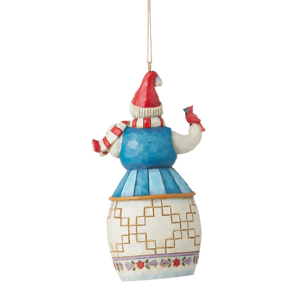 Jim Shore Heartwood Creek: Snowman Cardinals Hanging Ornament sparkle-castle