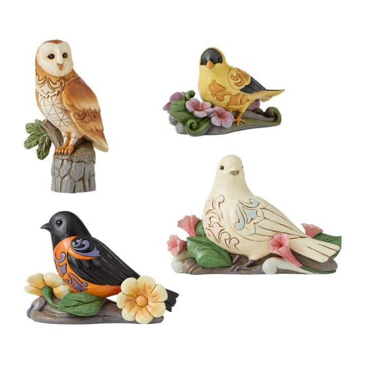 Jim Shore Heartwood Creek: 2021 Spring Bird Figurines, Set of 4 sparkle-castle